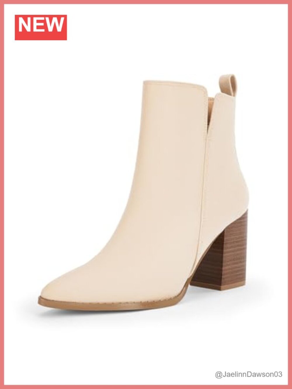 Faux Leather Pointed Toe Ankle Booties V Cutout Chunky Block Heel Side Zip